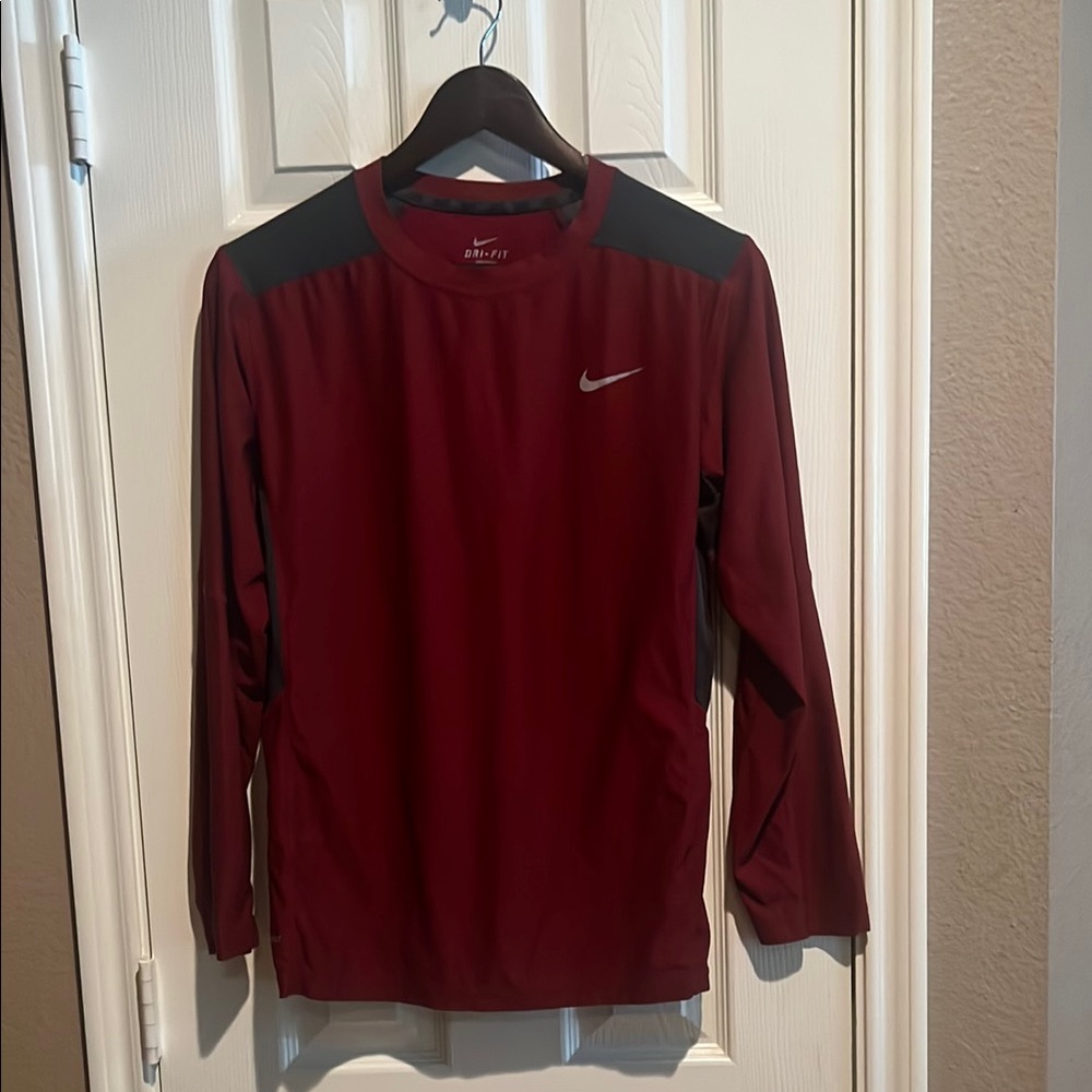 Nike Red Long Sleeve Shirt with Black Accents